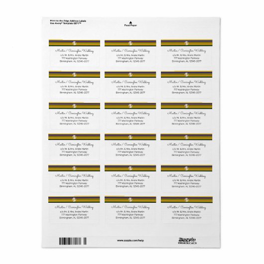 African Kente AK01 Stripes Return Address Label (Full Sheet)