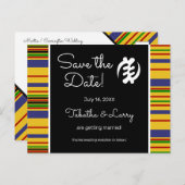 African Kente AK01 Stripes Save the Date Briefkaar Briefkaart (Voorkant / Achterkant)