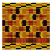 African Kente Ceremonial Pattern Perfect Poster (Voorkant)