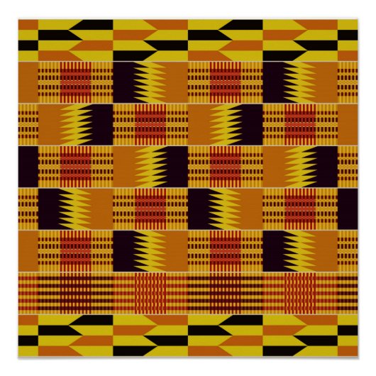 African Kente Ceremonial Pattern Perfect Poster (Voorkant)