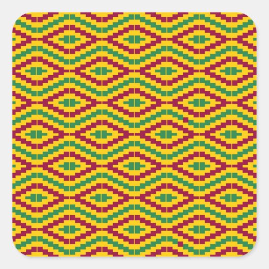 African Kente, Happy Kwanzaa Vierkante Sticker (Voorkant)