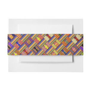 African Kente K45 Multicolor Invitation Belly Band Uitnodigingen Wikkel