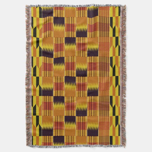 African Kente Pattern Ceremonial Textile Deken (Voorkant Verticaal)