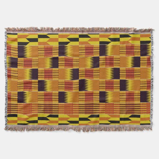 African Kente Pattern Ceremonial Textile Deken (Voorkant)