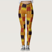 African Kente Pattern Ceremonial Textile Leggings (Voorkant)