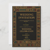 African Kente Wedding Invitation Kaart (Voorkant)