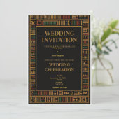 African Kente Wedding Invitation Kaart (Staand voorkant)