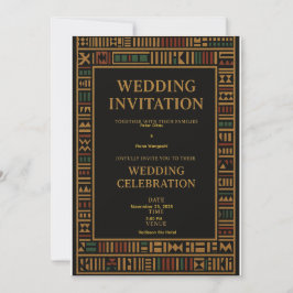 African Kente Wedding Invitation Kaart