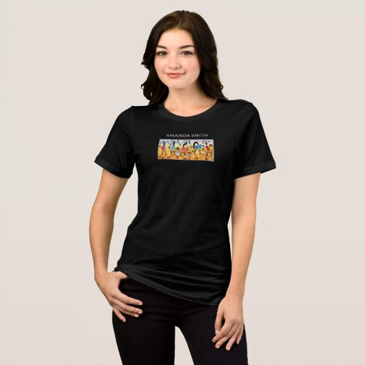 African Kenya Waterverf, Feestdansers Tri-Blend Shirt (Voorkant volledig)