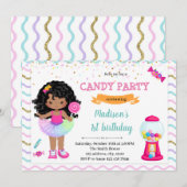 African kind Candyland uitnodiging (Voorkant / Achterkant)