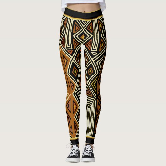 African Kuba Designer Leggings (Voorkant)