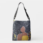African Lady Big Hair Crossbody Bag Tas (Achterkant)