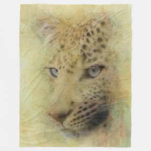 African Leopard Wildlife Waterverf Fleece Deken