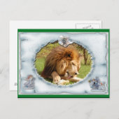 African Lion Christmas Briefkaart (Voorkant / Achterkant)