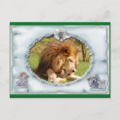 African Lion Christmas Briefkaart (Voorkant)