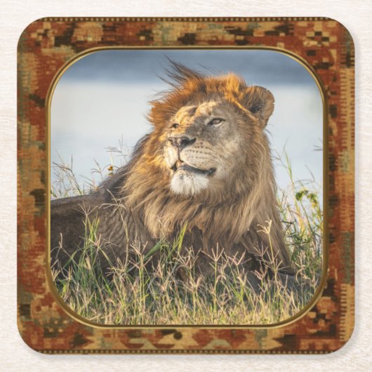 African Lion Drink Onderzetter (Voorkant)