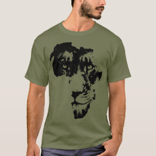 African Lion Face Safari Cultuur Afrika-kaart T-shirt