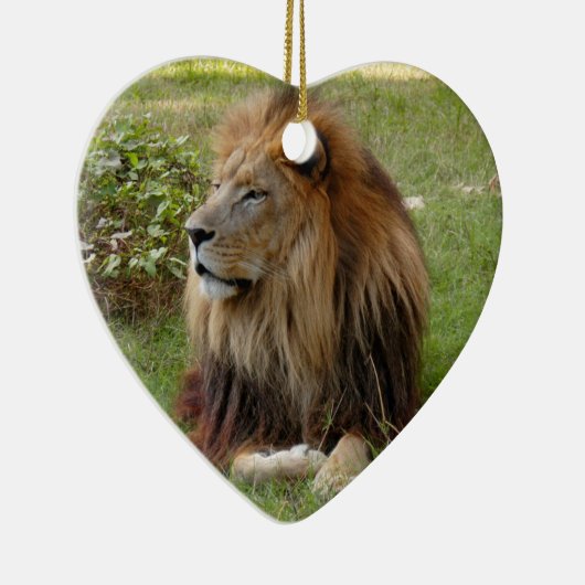 African Lion Kerstversiering Keramisch Ornament (Rechts)