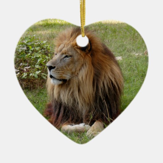 African Lion Kerstversiering Keramisch Ornament (Voorkant)