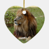 African Lion Kerstversiering Keramisch Ornament (Achterkant)