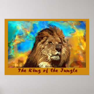 African-Lion-King of the Oerwoud Poster