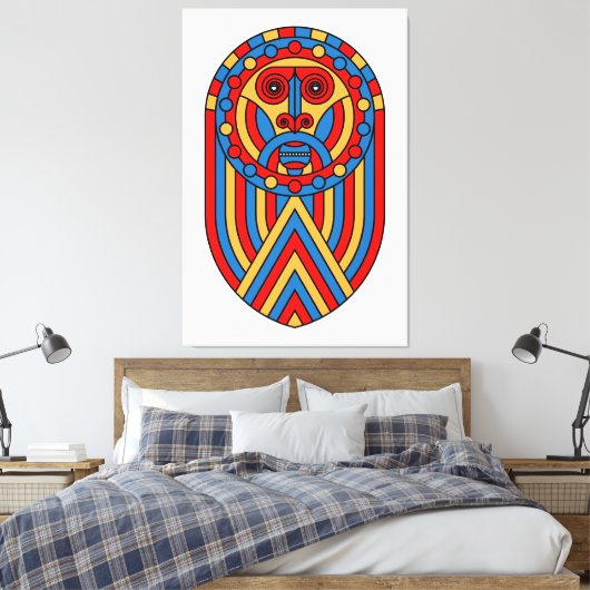 African Lion Mask Canvas Afdruk (Insitu (Slaapkamer))