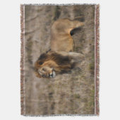 African Lion Throw Blanket Deken (Voorkant Verticaal)