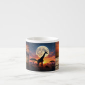 African Lion & Zebra Sunset Espresso Mug Espresso Kop (Voorkant)