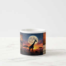 African Lion & Zebra Sunset Espresso Mug Kop