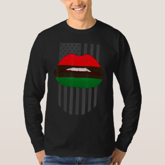 African Lips  Africa Flag Black History Month Prid T-shirt