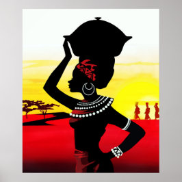 African Maiden on the Savannah Poster