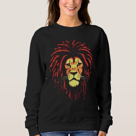 African Male Lion  Dreadlock Rasta Hair Safari Cul Trui (Voorkant)