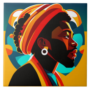 African Man Tile Tegeltje