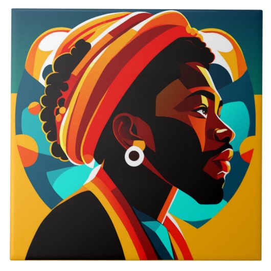 African Man Tile Tegeltje (Voorkant)