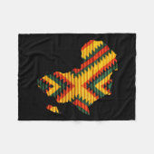 African Map Kente Art Pattern Mannen Vrouwen Zwart Fleece Deken (Voorkant (Horizontaal))