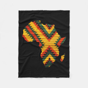 African Map Kente Art Pattern Mannen Vrouwen Zwart Fleece Deken