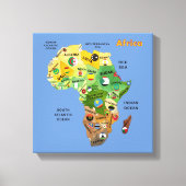 African Map with Flags Stretched Canvas Print (Voorkant)
