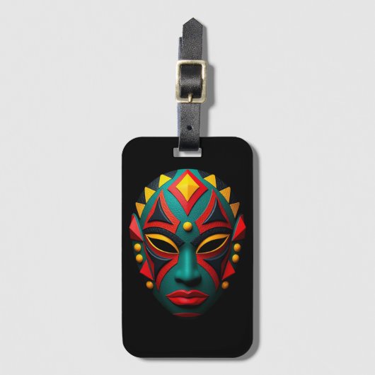 African Mask Bagagelabel (Voorkant (verticaal))