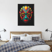 African Mask Canvas Art Afdruk (Insitu (Slaapkamer))