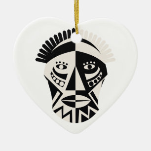 African mask primitieve folk art keramisch ornament