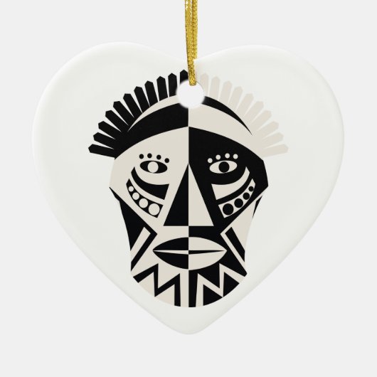 African mask primitieve folk art keramisch ornament (Voorkant)