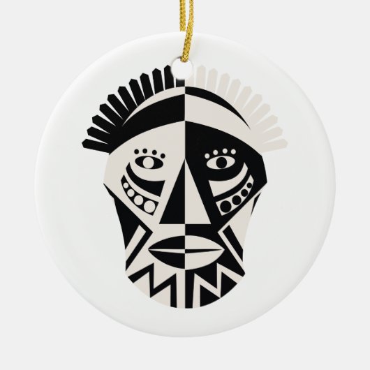 African mask primitieve folk art keramisch ornament (Voorkant)