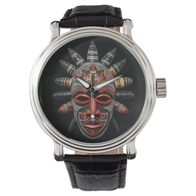 African Mask Watch Horloge (Voorkant)
