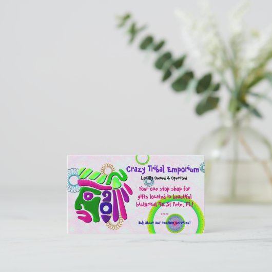 African Masks Celestial 3D LOCAL GIFT SHOP Visitekaartje (Staand voorkant)