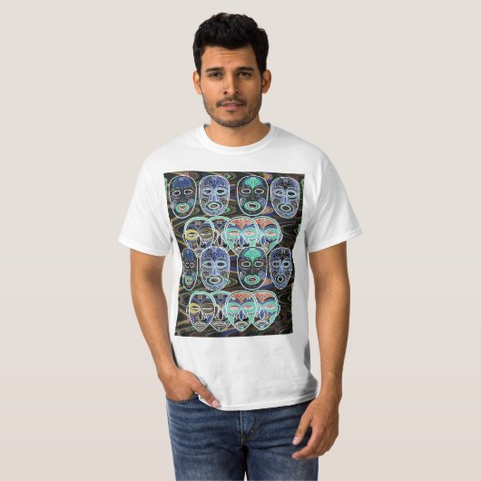 African Masks v1 T-shirt (Voorkant volledig)