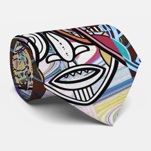 African Masks V2 Stropdas (Opgerold)