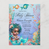 African Mermaid Baby shower Invitation Briefkaart (Voorkant)