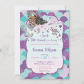 African Mermaid Baby shower Onder het Zee Paarse Kaart (Voorkant)