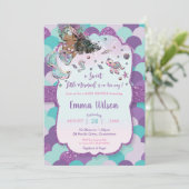 African Mermaid Baby shower Onder het Zee Paarse Kaart (Staand voorkant)