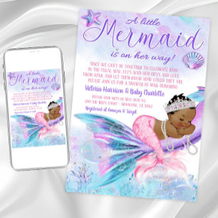 African Mermaid Long Distance Baby shower per post Kaart